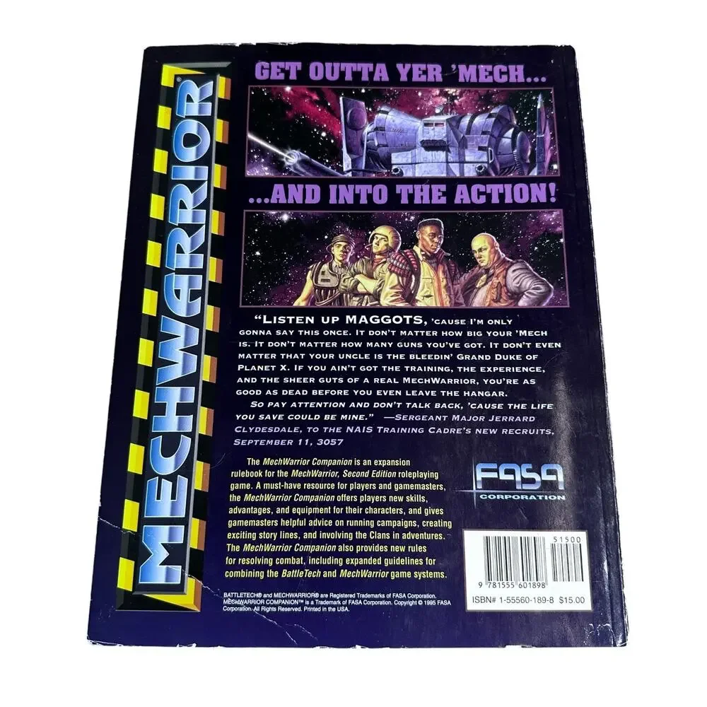 Mechwarrior Companion 1671 FASA Corporation 1995 Sourcebook Paperback Book RPG